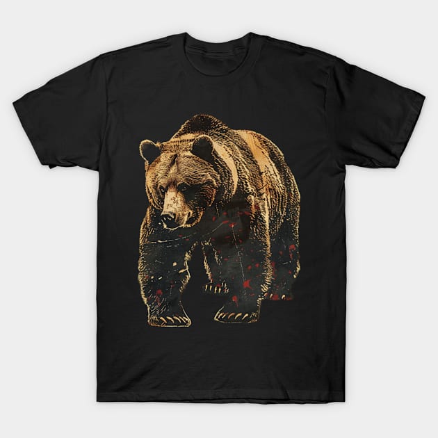 Heartfelt Grizzly Bear Wanderlust Stories T-Shirt by Gorilla Animal